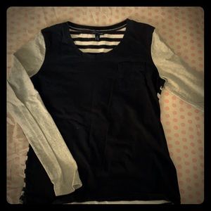 Tommy Hilfiger Black-White-Gray Long-sleeve Shirt